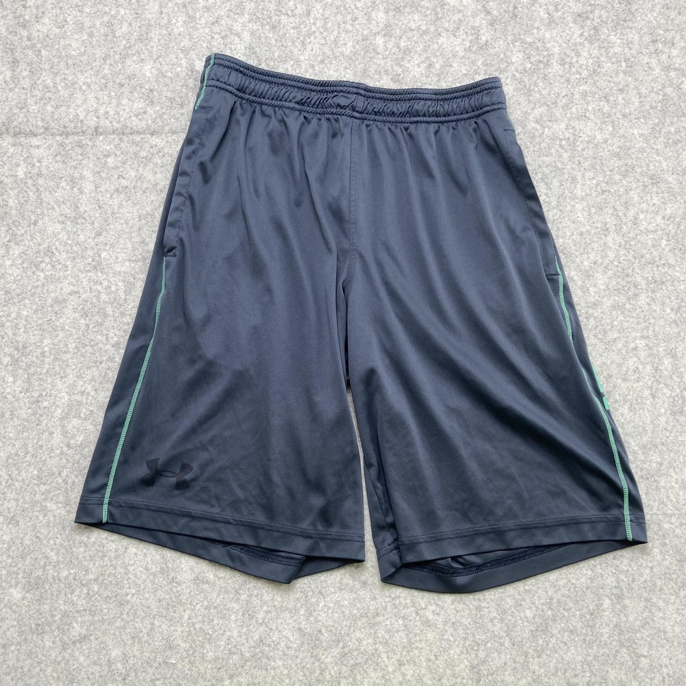Under Armour Shorts Mens Small (25x9) Blue Loose Fit Logo Athletic Gym Running